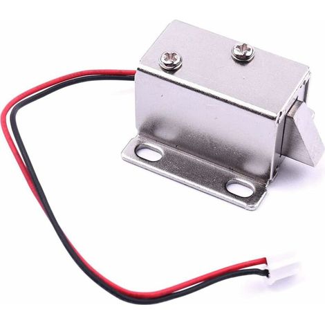 1 pièces Mini Porte tiroir Langue vers Le Bas Serrure électrique Assemblage solénoïde DC 12V Slim Design Serrure, 27X28X18mm (1/5)