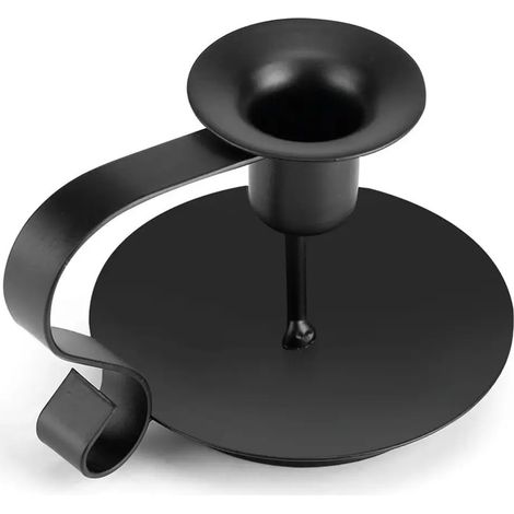 Table de fer, chandeliers, petite maison décorée noir 11.5cm (1/5)