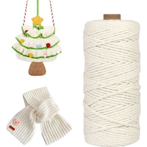Corde Macramé - Marque - Modèle - Coton Naturelle - Tentures Murales - Rideau (1/4)