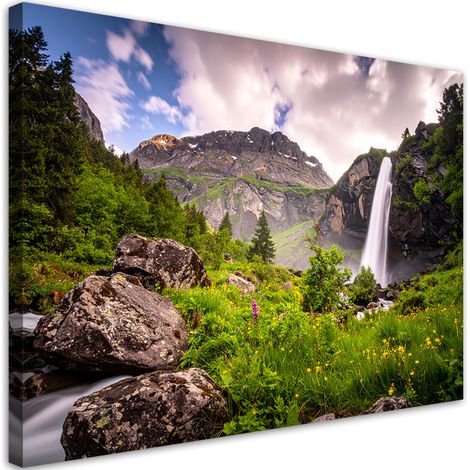 Tableau déco Paysage cascade montagne nature 100x70 (1/4)
