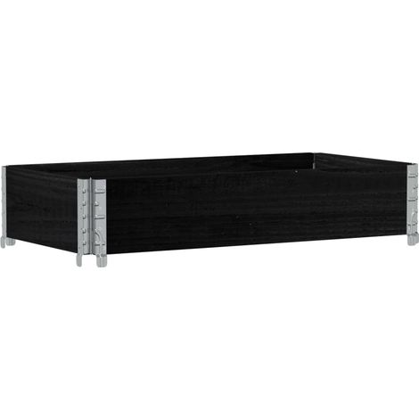 Vassoio per fioriera aiuola rialzata piante fiori terrazza giardino 100 x 50 cm legno massello di pino nero 020037286