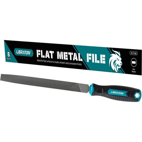 Flachfeile 200mm für Metall, Holz, Kunststoff mit ergonomischem Griff (1/5)