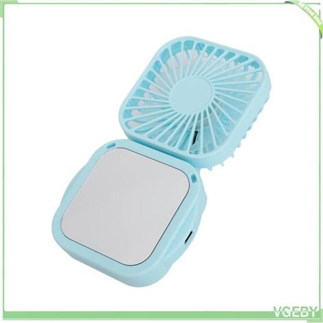 Petit ventilateur avec miroir - FAF EICY - Portable - 3 vitesses - Miroir intégré - Batterie 500 mAh (1/5)