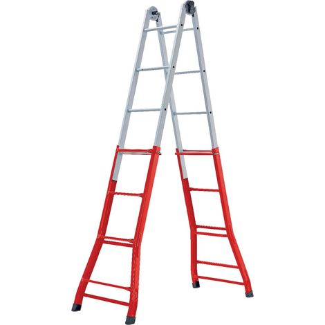 Valex Scala Telescopica 4+4 Gradini Acciaio Verniciato Altezza 3,76 m (1/5)