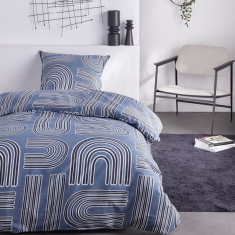 Parure de lit 1 personne - TODAY - Sunshine 15.26 - 140 x 200 cm - 100% Coton imprimé (1/3)