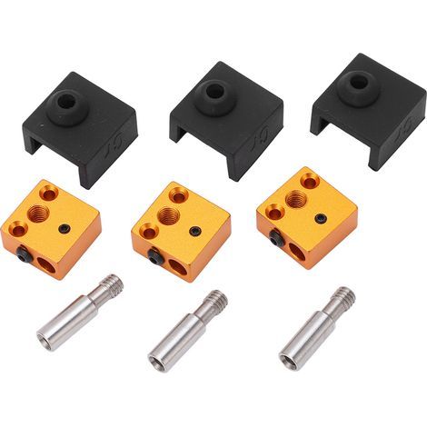 3 sets of 3D printer parts, silicone socks, aluminum heating block, stainless steel throat for MK7 MK8 (1/5)