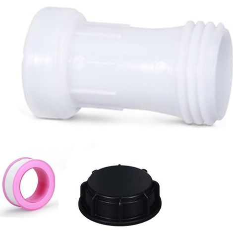 Kit Rallonge IBC S60x6 avec Bouchon et Ruban - Adaptateur d'Extension 11cm pour Réservoir d'Eau, Extension, Entretoise, Filetage (1/5)