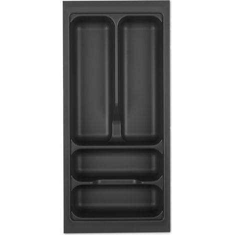 ORGA-BOX VIII Besteckeinsatz Besteckkasten 211 x 480 mm Lavagrau mit Perlstruktur für 30er Schränke in Häcker Küchen