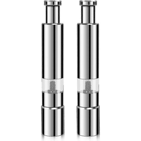 Ensemble sel et poivre, moulin à sel et poivre en acier inoxydable, durable, utilisable d'une seule main, Sugoumei (1/5)