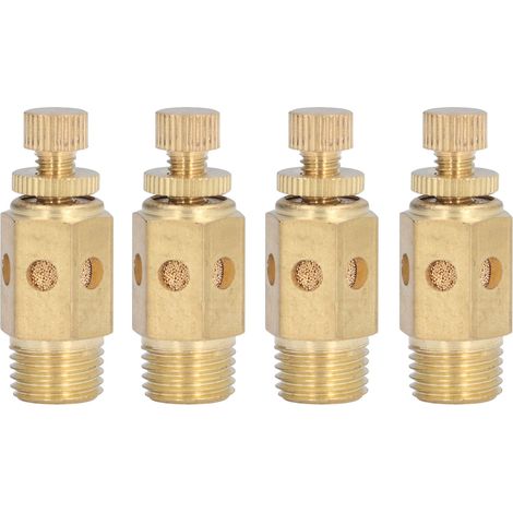 4 pièces silencieux pneumatique en laiton, réducteur de bruit d'échappement d'air, kit de raccords de silencieux (1/5)