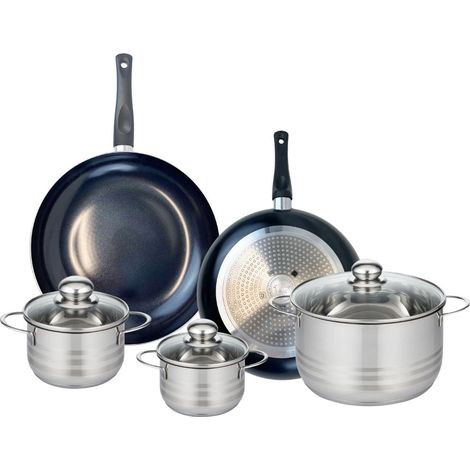 Ensemble de 2 Poêles de cuisson 28 et 32 cm et 3 faitouts 14, 16 et 24 cm Elo Prima Brillant (1/5)