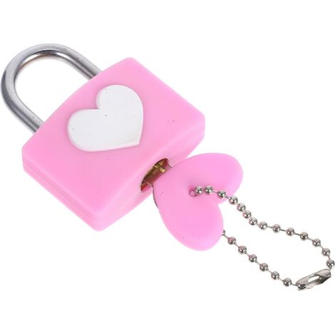 en forme de cœur miniature en métal Tofficu avec clé rose (1/5)