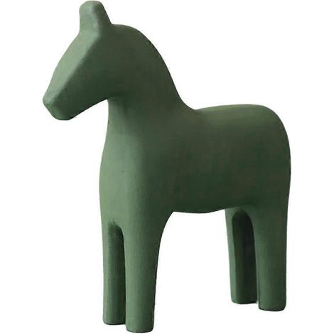 Cheval décoratif en bois, modèle élégant en forme de cheval, pour la maison-18X16X5CM-Green (1/4)