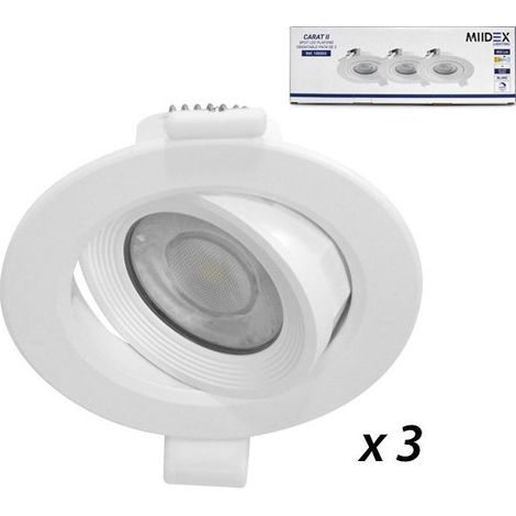 Spot LED SMD Orientable dimmable 5W 4000K pack de 3 Miidex Lighting® (1/5)