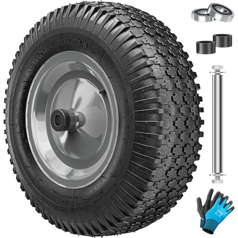 MASKO® Schubkarrenrad, Luftbereifung, 40 cm, bis 250 kg, Ersatzrad - Anthrazit (1/5)