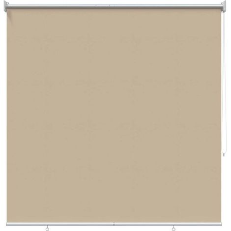 Store enrouleur, résistant aux UV, beige, 140 x 140 cm, fibre de polyester