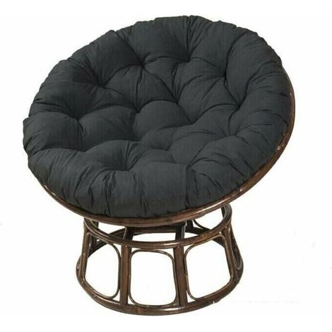 [JAMAIS UTILISÉ]Schwarz, 100 cm 100 cm Hängesesselkissen Vogelnestkissen Rundes Rattan-Stuhlkissen