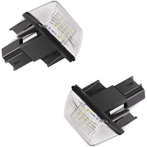 2 feux de plaque d'immatriculation à LED pour Citroën Berlingo, Jumpy, DS4, C6, C5, C4, C3, Xsara, Picasso, Peugeot Partner, Tepee, Expert, 5008, 407, 406, 308, 307, 306, 207, 206+, 206 (1/5)