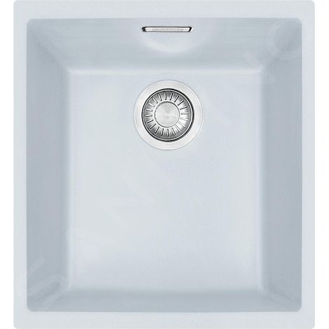 Franke – Évier en tectonite 1 bac 38x45 cm – Montage sous plan – Bonde à panier 3,5" incluse – Siphon fourni (1/3)