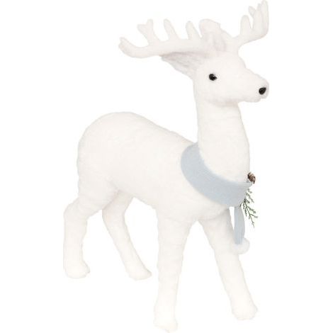 Déco de Noël Renne Blanc avec écharpe bleue L 62 cm - Feeric Christmas (1/3)