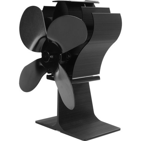 Ventilateur de cheminée à 4 pales, alimenté par la chaleur, à démarrage automatique, résistant à la chaleur, pour poêle à bois LT375, noir, diamètre 152 mm (1/5)