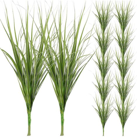 Lot de 12 plantes artificielles réalistes en faux gazon pour la décoration intérieure et extérieure de la maison, du bureau et d'événements. (1/2)