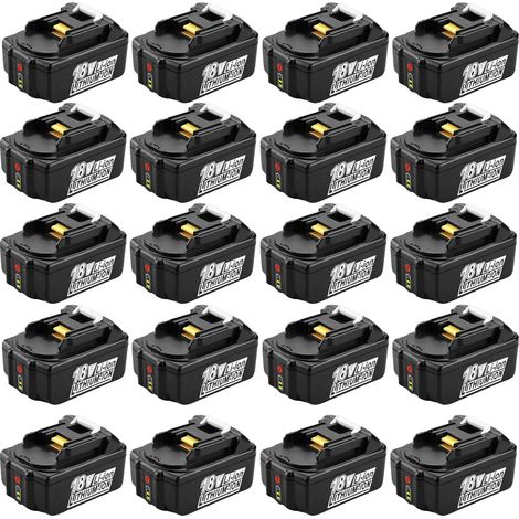 Powerwings – Lot de 20 batteries 18V 5,0Ah Li-ion pour Makita BL1860B BL1850B – Indicateur LED – Compatible avec LXT400 – Charge rapide