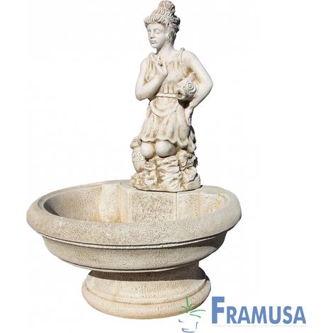 FUENTE DE PIEDRA ARTIFICIAL DIANA VERDE CON BOMBA PARA JARDIN (1/2)