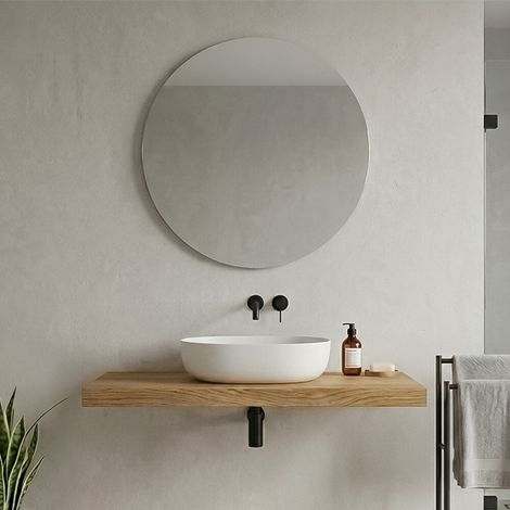 Mensolone bagno 120 cm in legno effetto rovere naturale Levia (1/5)