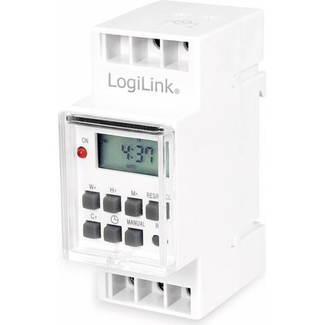 LOGILINK Minuterie digitale hebdomadaire ET0010, pour montage sur rail DIN