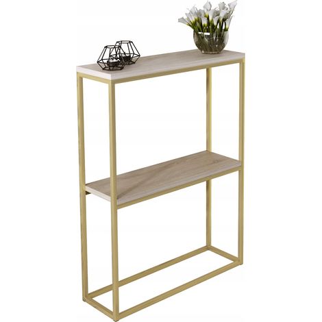 Consolle doppia 60x20 da ingresso realizzata con profili in rovere Sonoma Golden Oak 15x15