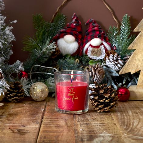 Bougie - Home Deco Factory - Cracker Noel Tradi - Parfumée - Festif - Rouge
