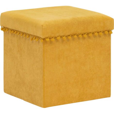 Pouf Coffre Pliable "Mémo" 40cm Ocre (1/5)