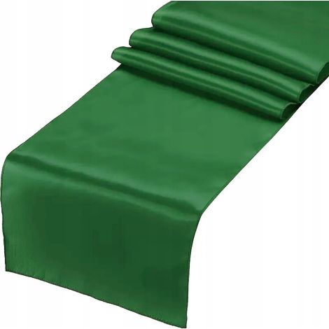 Chemin de table en satin lisse vert bouteille, décoration de mariage, 36 cm x 9 m (1/3)