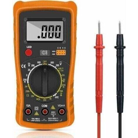 Multimètre numérique automatique – Testeur électrique professionnel – Grand écran LCD – Résistance, continuité, diodes – Pour laboratoires et usines