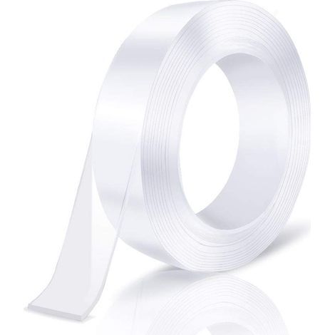 Ruban adhésif double face nano 0,5 mm d'épaisseur 10 mm de large 1 m de long 1 pièce avec colle magique adhésive transparente pour coller des objets (1/5)