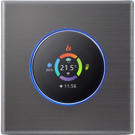 RHG WiFi Smart Thermostat Design Ultra Mince, Affichage TFT, Contrôle Vocal, Programmation de Semaine Facile pour la Télécommande de L'application Domestique (1/5)