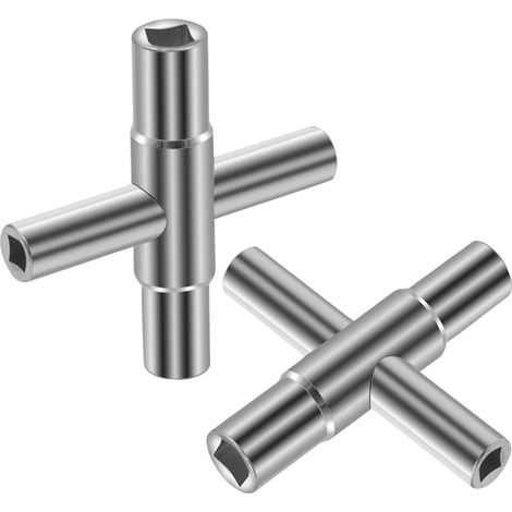 Clé Triangulaire 4 Voies 4 Tailles Diamètre,Interrupteur Croisé Universel, Ventilation Chauffage, Pour Ascenseurs,Armoires Electriques,Vannes Diamètre Intérieur 6 Mm/7 Mm/8 Mm/9 Mm. (1/5)