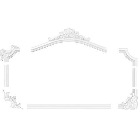 Wand- und Deckenumrandung Fries Stuck Rahmen stoßfest AD308: Segment AD308-14 - 990 x 337 x 40 mm