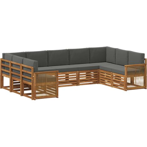 Ensemble de canapés d'extérieur 7 pc Naturel et Anthracite vidaXL (1/5)