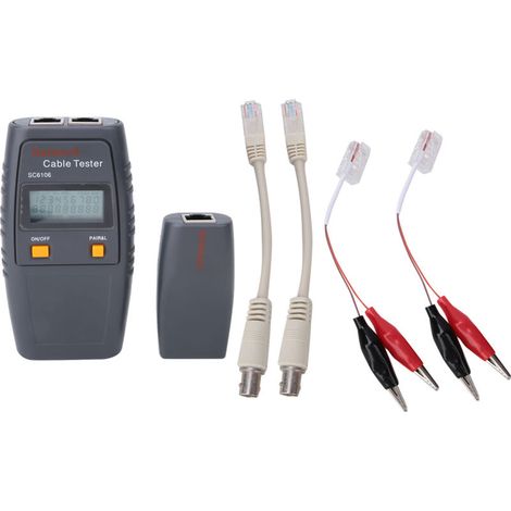Crezuo SC6106 Tester per cavi di rete LAN, rilevatore di linee elettriche con schermo LCD-Crezuo