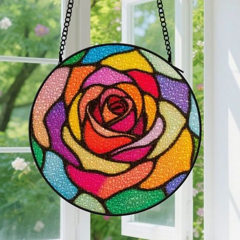 Capteur de soleil en vitrail - décoration spirituelle 9cm (1/4)