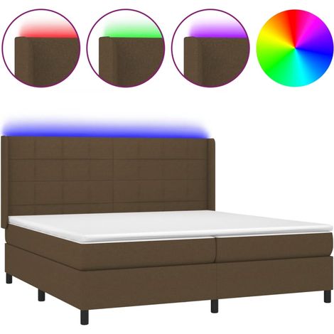 Maison Exclusive - Sommier à lattes de lit matelas et LED Marron foncé 200x200 cm (1/5)