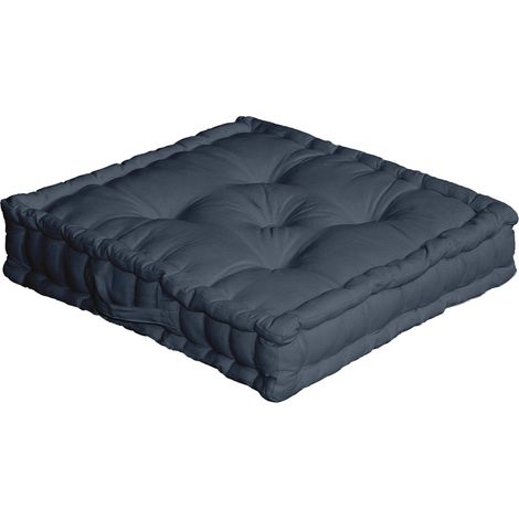 Coussin de Sol 50x50x10 cm SWIMCOOL 100% coton coloris GRIS FONCE