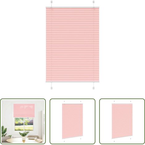 vidaXL Sonnenschutz - Plissee Rosa 90x100 cm Stoffbreite 89,4 cm Polyester (1/5)