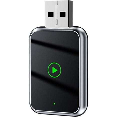 Adaptateur CarPlay sans fil pour iPhone, convertit câblé en adaptateur CarPlay sans fil, taille mini avec câble d'extension USB et USB-C/Type-C, compatible avec iPhone fonctionnant sous iOS 12+,Argent (1/4)