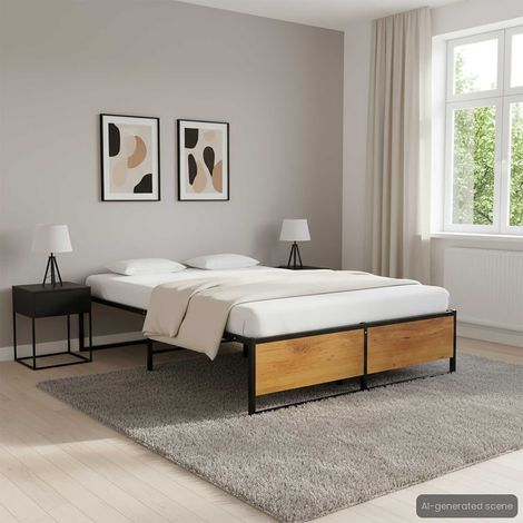 vidaXL Estructura de cama sin colchón metal negro 120x200 cm (1/5)