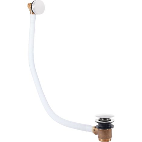 TRES 03453430BM Válvula de Desagüe Redondo Clic Clac con Rebosadero para Bañera Blanco Mate - ref: 03453430BM (1/2)