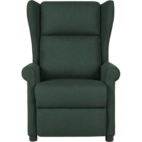 Maison Exclusive - Poltrona Massaggiante Verde Scuro in Tessuto (1/5)