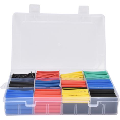 Kit de Gaines Thermorétractables Colorées 800 Pièces, Protection Isolante pour Câbles, Ensemble de Raccords Multicolores